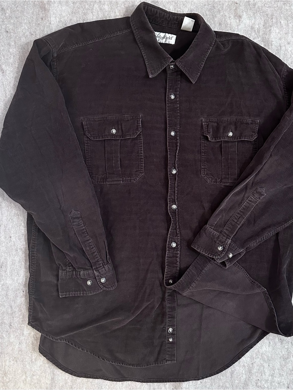 Sedgefield Corduroy Shirt Mens XXL 2XL Brown Button Up Long Sleeve VTG Shacket